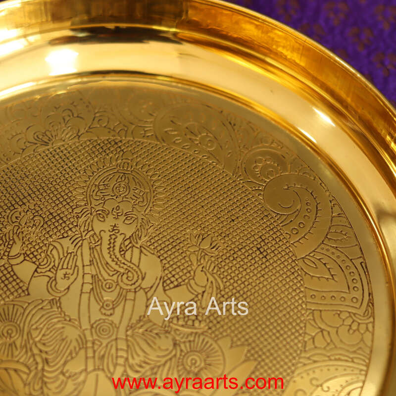 Brass Ganesha Plate For Pooja