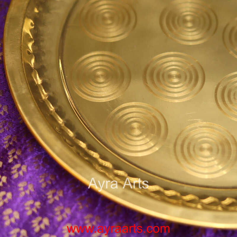 Brass Puja Plate for Home Temple Rituals