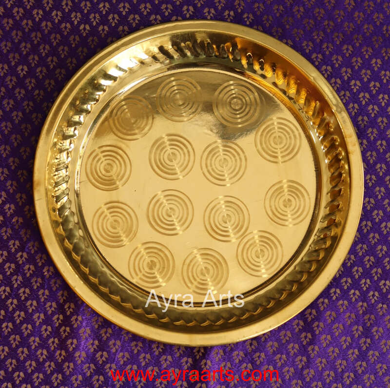 Brass Puja Plate for Home Temple Rituals