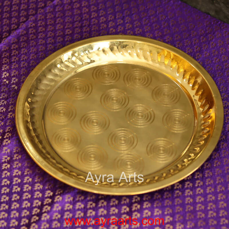Brass Puja Plate for Home Temple Rituals