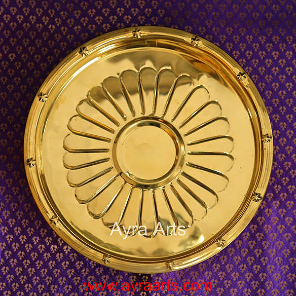 Brass Three Leg Kumcha Plate