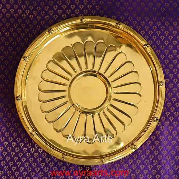 Brass Three Leg Kumcha Plate