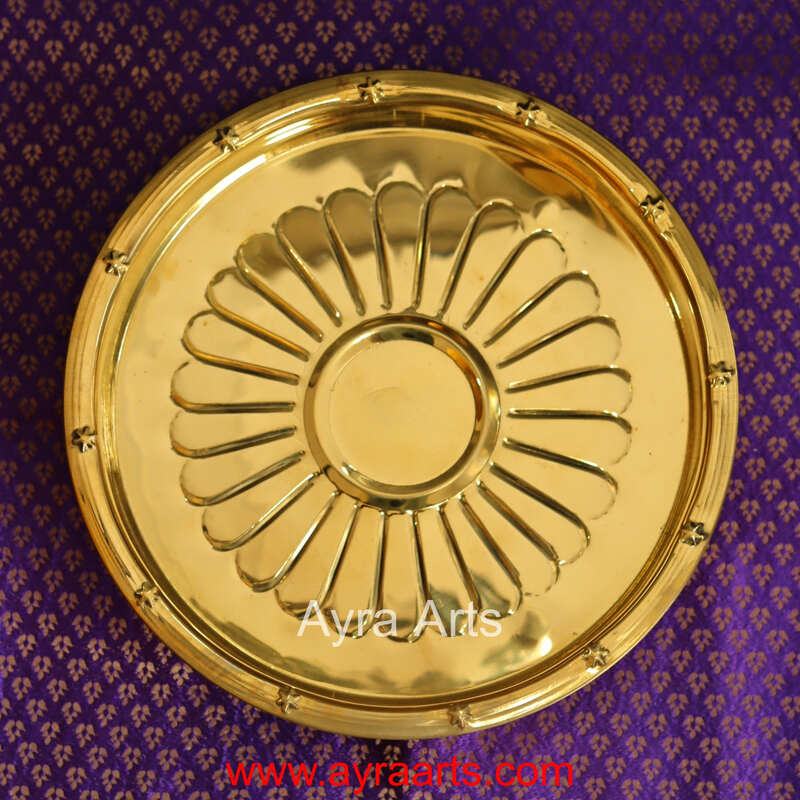 Brass Three Leg Kumcha Plate