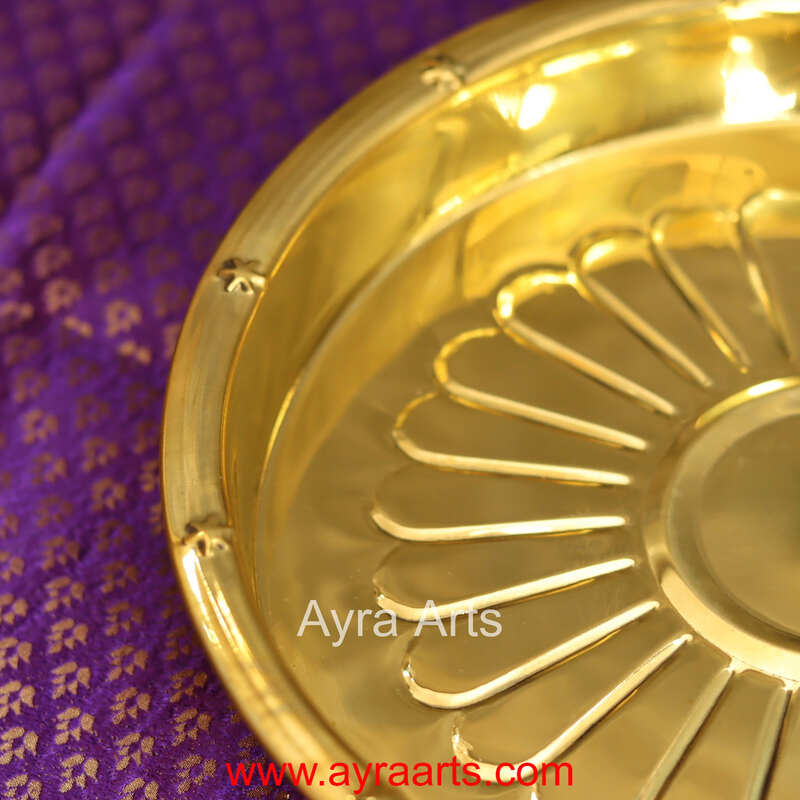Brass Three Leg Kumcha Plate