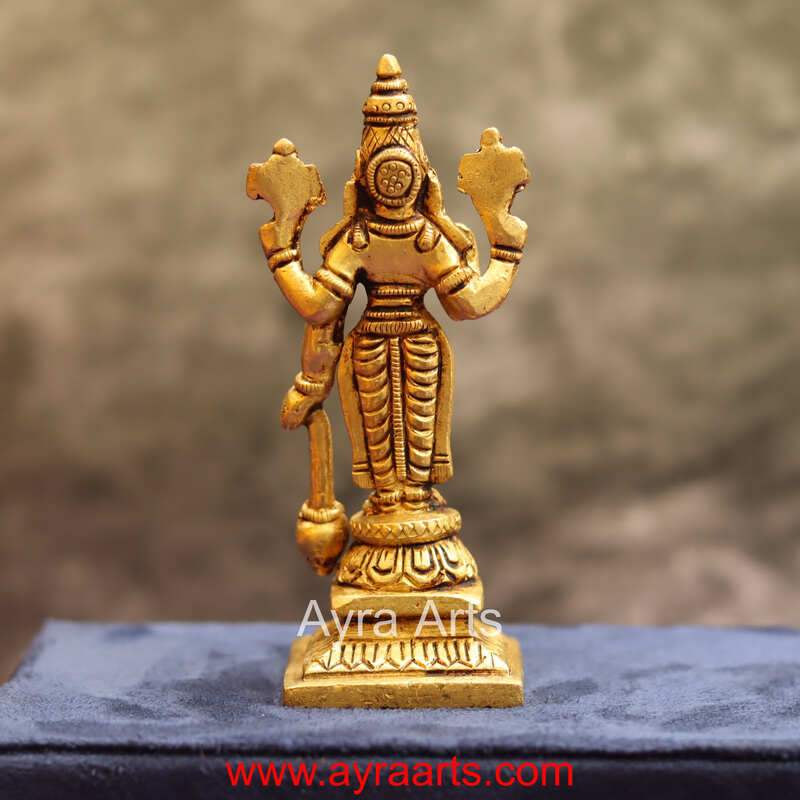 Brass Vishnu Murti Narayan Idol - 4.5 Inch Height