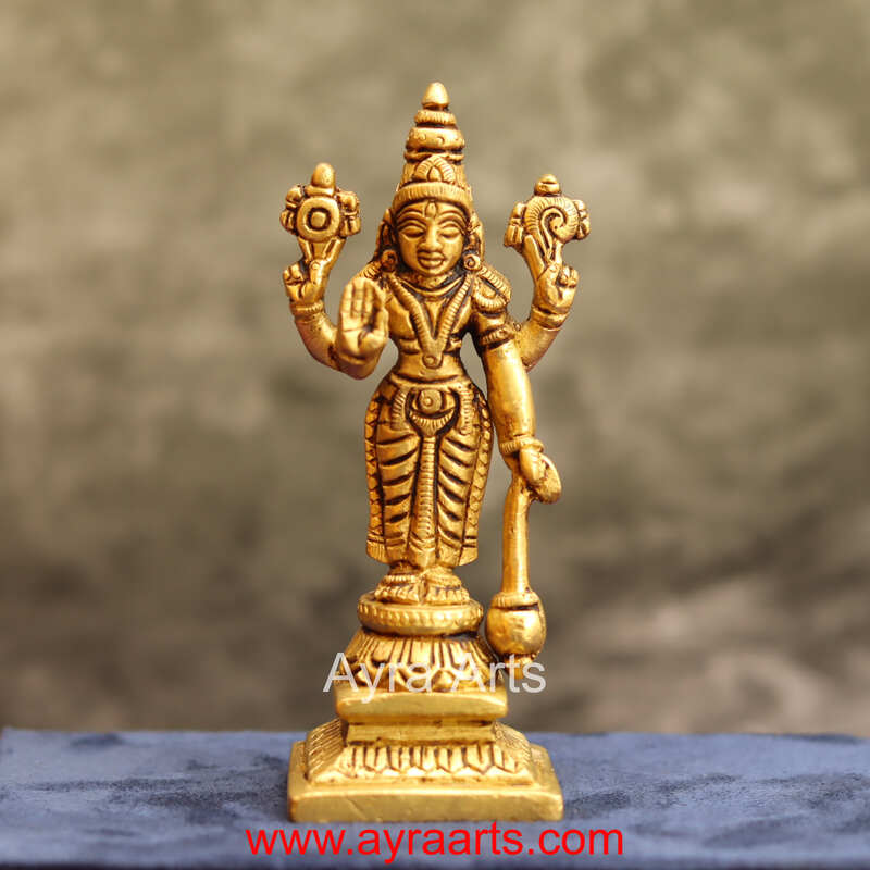 Brass Vishnu Murti Narayan Idol - 4.5 Inch Height