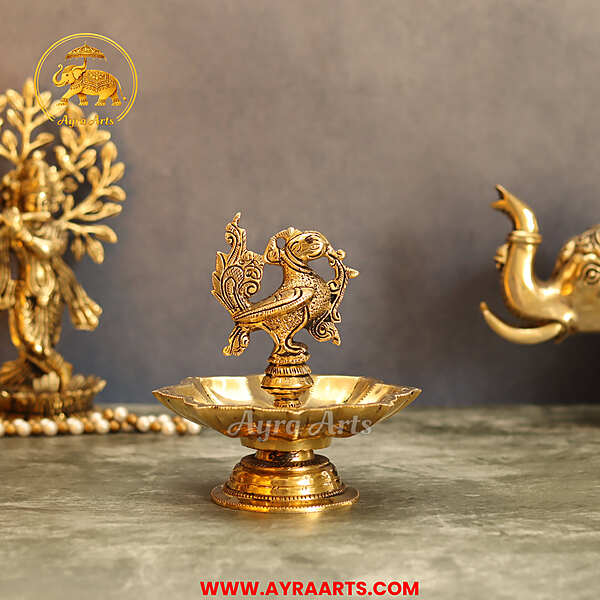 Brass Bird Lamp 6 Inch Height