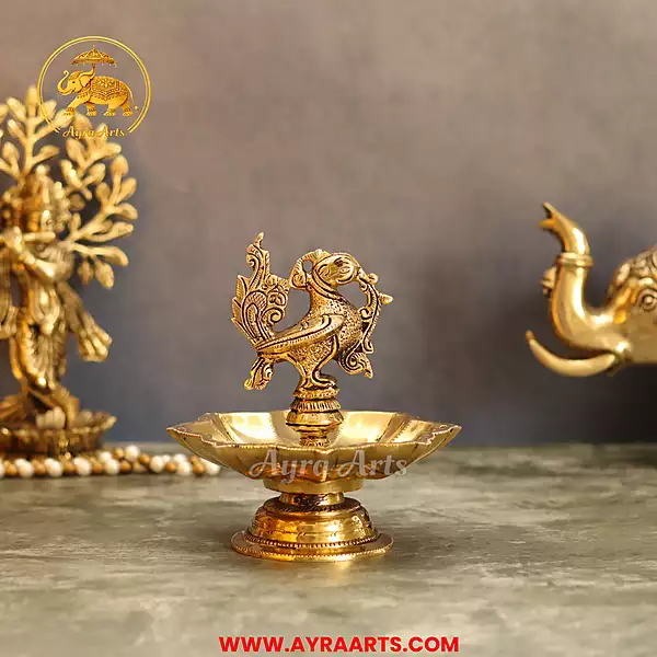 Brass Bird Lamp 6 Inch Height