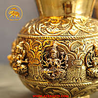 Brass Asta Lakshmi Kalash 5 Inch Height