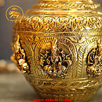 Brass Ashta Lakshmi Kalash 6 Inch Height