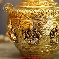 Brass Ashta Lakshmi Kalash 6 Inch Height
