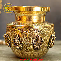 Brass Ashta Lakshmi Kalash 5.5 Inch Height