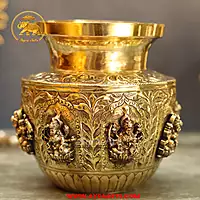 Brass Ashta Lakshmi Kalash 5.5 Inch Height