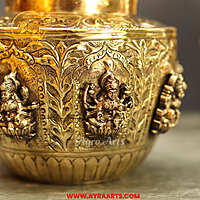 Brass Ashta Lakshmi Kalash 5.5 Inch Height