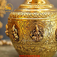 Brass Ashta Lakshmi Kalash 8.2 Inch Height