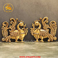 Brass Peacock Wall Hanging 6 Inch Height