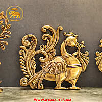 Brass Peacock Wall Hanging 6 Inch Height