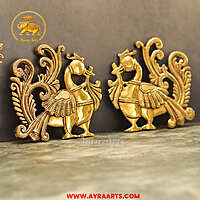 Brass Peacock Wall Hanging 6 Inch Height