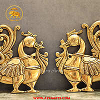 Brass Peacock Wall Hanging 6 Inch Height