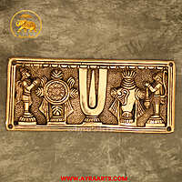 Brass Shank Chakra Namah Wall Plate With Hanuman And Garuda - 9.5 Inch Length