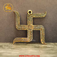 Brass Swastik Wall Hanging 5 Inch Height