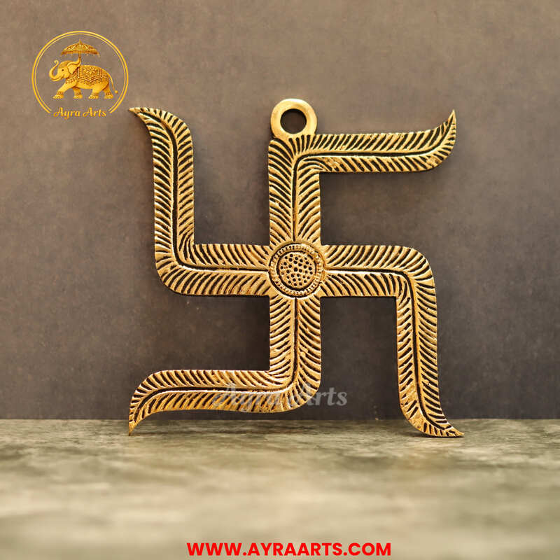 Brass Swastik Wall Hanging 5 Inch Height