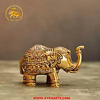 Brass Elephant Idol - 2.5 Inch Height