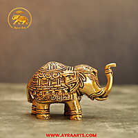 Brass Elephant Idol - 2.5 Inch Height