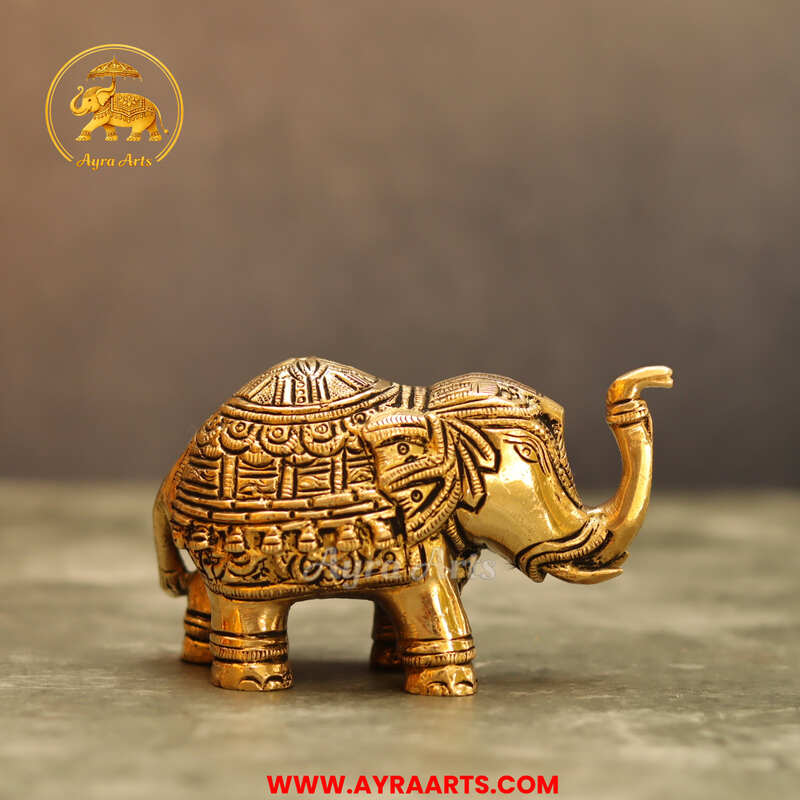 Brass Elephant Idol - 2.5 Inch Height