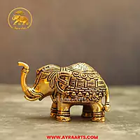 Brass Elephant Idol - 2.5 Inch Height