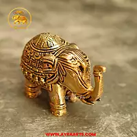 Brass Elephant Idol - 2.5 Inch Height