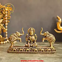 Premium Brass Gaja Lakshmi Idol - 4 Inch Height