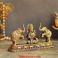 Premium Brass Gaja Lakshmi Idol - 4 Inch Height