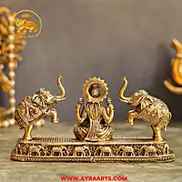 Premium Brass Gaja Lakshmi Idol - 4 Inch Height