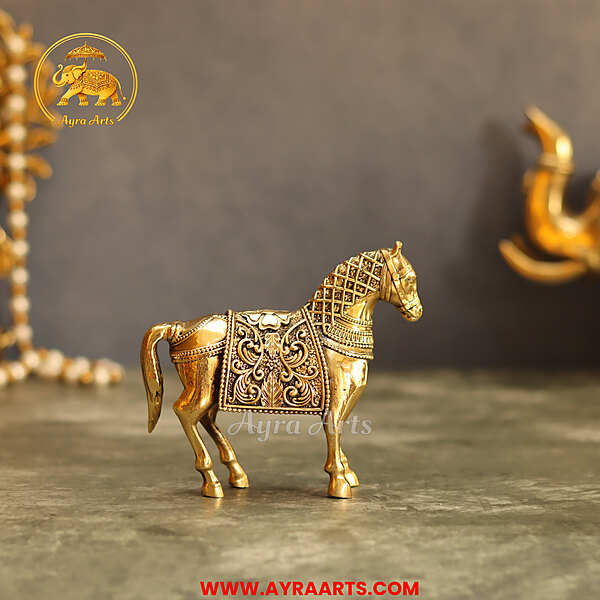 Premium Brass Horse  - 4.5 Inch Length