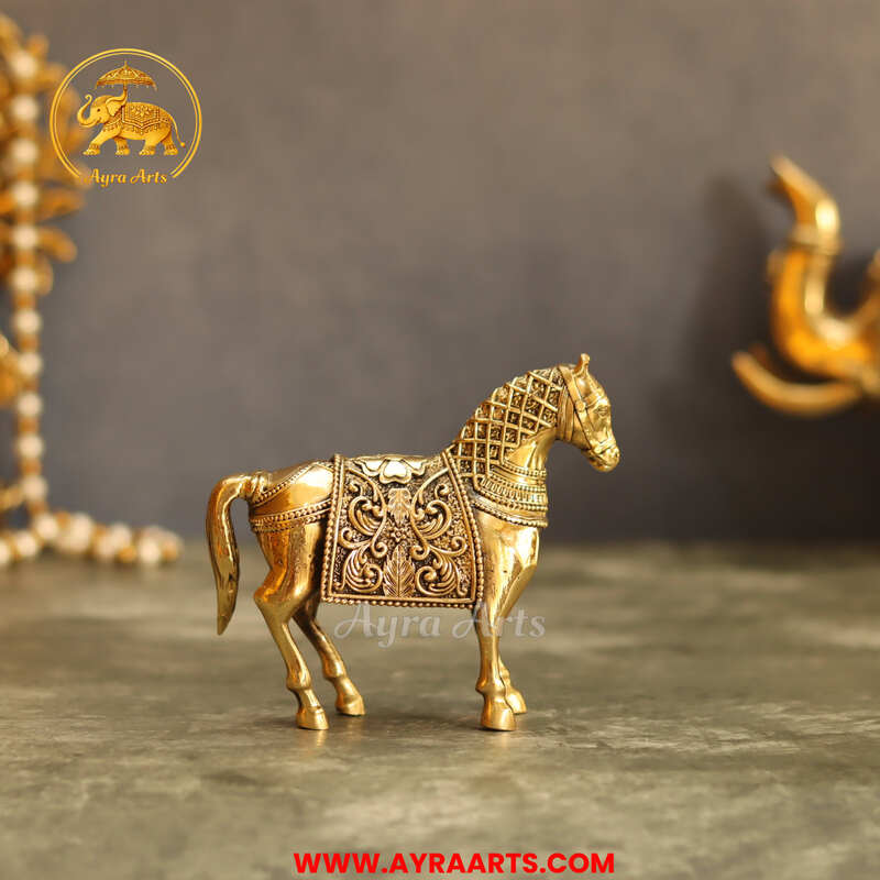 Premium Brass Horse  - 4.5 Inch Length