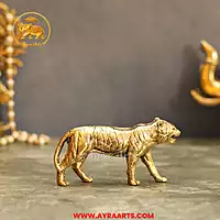 Premium Brass Tiger Animal Figurine - 2.5 Inch Height