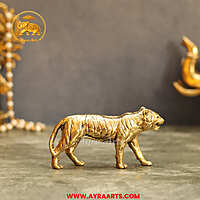 Premium Brass Tiger Animal Figurine - 2.5 Inch Height