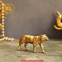 Premium Brass Tiger Animal Figurine - 2.5 Inch Height