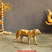 Premium Brass Tiger Animal Figurine - 2.5 Inch Height