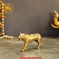 Premium Brass Tiger Animal Figurine - 2.5 Inch Height