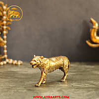Premium Brass Tiger Animal Figurine - 2.5 Inch Height
