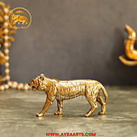 Premium Brass Tiger Animal Figurine - 2.5 Inch Height