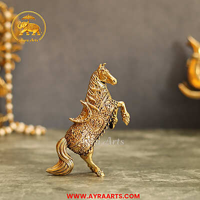 Premium Brass Horse Lifting Front Legs - 4.5 Inch Height