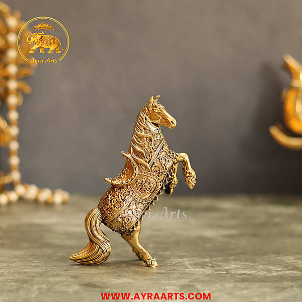 Premium Brass Horse Lifting Front Legs - 4.5 Inch Height
