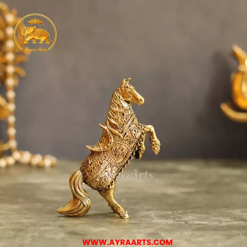 Premium Brass Horse Lifting Front Legs - 4.5 Inch Height