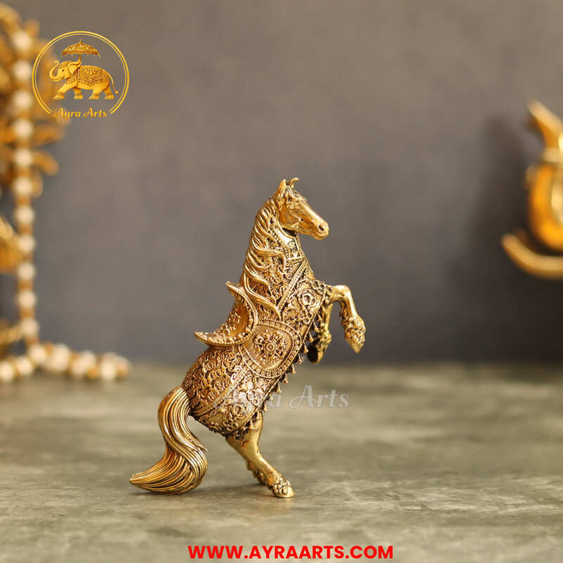 Premium Brass Horse Lifting Front Legs - 4.5 Inch Height