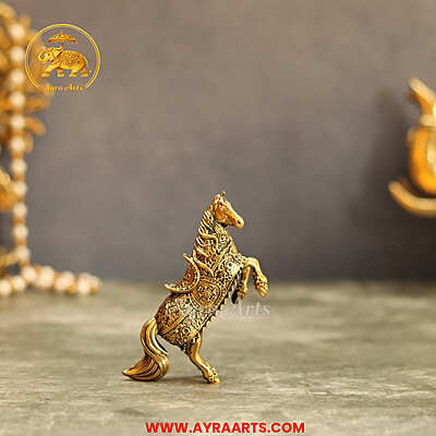 Premium Brass Horse Lifting Front Legs - 3.5 Inch Height