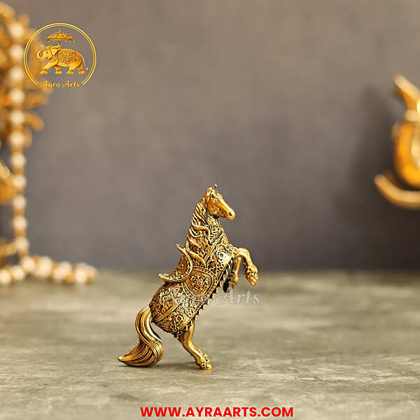 Premium Brass Horse Lifting Front Legs - 3.5 Inch Height