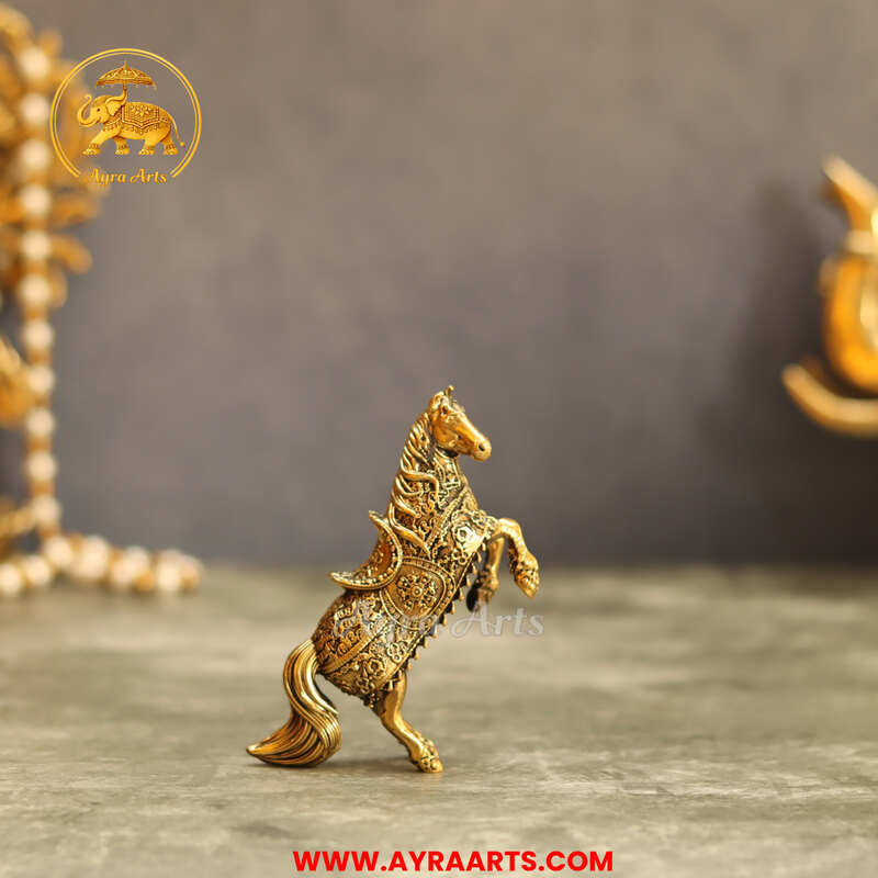 Premium Brass Horse Lifting Front Legs - 3.5 Inch Height